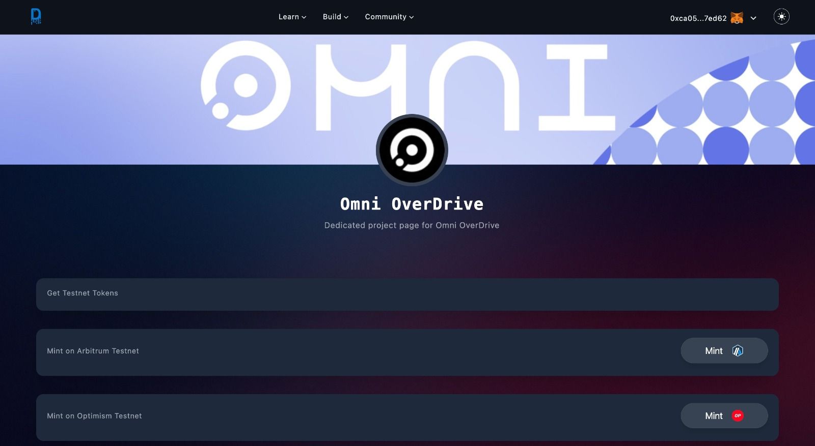 Head over to DripVerse's Omni Overdrive Project & Connect Your Wallet